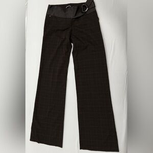 Brown Contrast Trousers with Striking Design